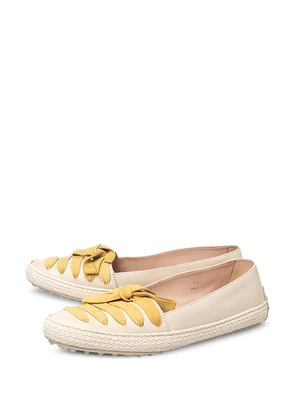 Tod's Vintage bow leather espadrille ballet flats - Neutrals