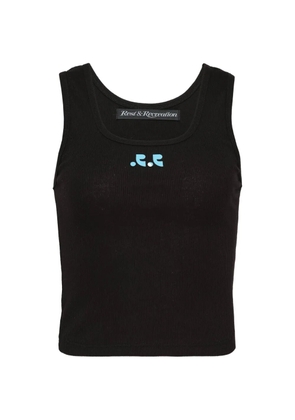 Rest & Recreation logo-print ribbed tank top - Black
