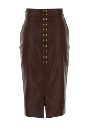 Elisabetta Franchi midi faux-leather skirt - Brown