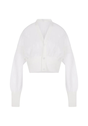 CFCL ribbed-knit cropped cardigan - White