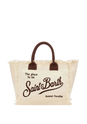 MC2 Saint Barth Vanity fringed embroidered tote bag - Neutrals