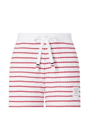 Thom Browne honeycomb-texture mini shorts - White