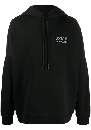 COUNTY OF MILAN Tribe oversize hoodie - 1001 BLACK WHITE