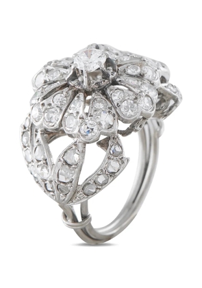 LB Exclusive floral-motif diamond ring - Silver