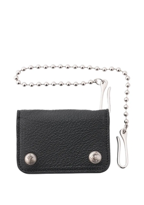 THUG CLUB ball-chain leather card case - Black