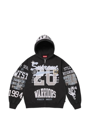 Supreme Warriors appliqué zip-up hoodie - Black
