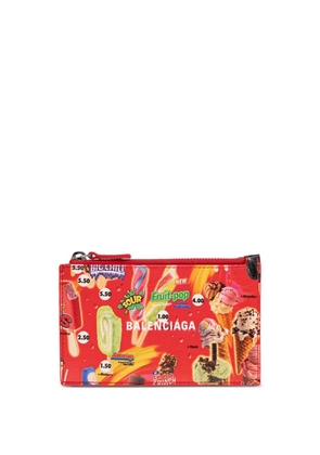 Balenciaga ice-cream print cardholder - Red