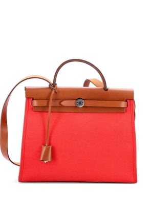 Hermès Pre-Owned Herbag Zip Leather and Toile 31 shoulder bag - Pink