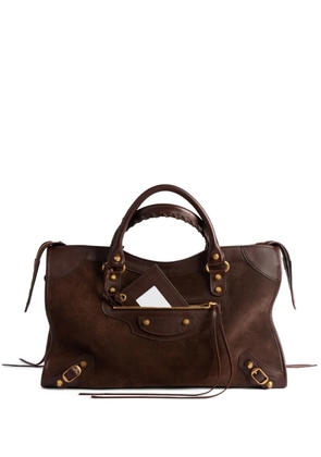Balenciaga medium Le City leather shoulder bag - Brown