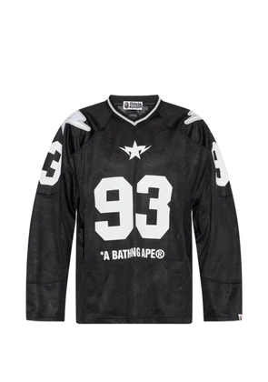 A BATHING APE® logo-print mesh long-sleeve T-shirt - Black