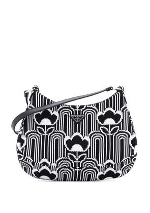 Prada Pre-Owned Cleo Shoulder Bag Jacquard Knit Medium hobo bag - Black