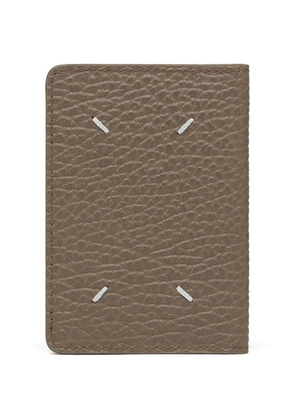 Maison Margiela Four Stitches grained leather card holder - Brown