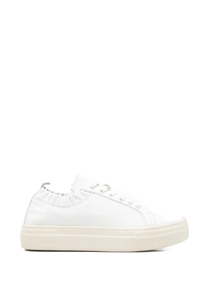 SERGIO MORETTI FIRENZE ruched-trim platform sneakers - White