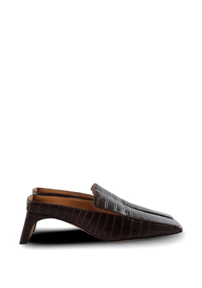 CALVIN KLEIN COLLECTION Tilda croc-effect square-toe mules - Brown