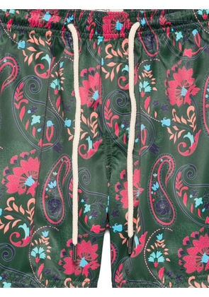 PENINSULA SWIMWEAR paisley-print drawstring swim shorts - Green