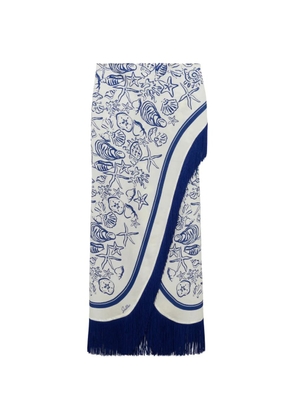 Simkhai Russo fringe-trimmed pareo - Blue