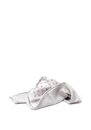 Brunello Cucinelli geometric-pattern silk pocket square - White