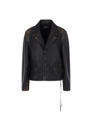 Ann Demeulemeester Malik distressed-effect leather jacket - Black