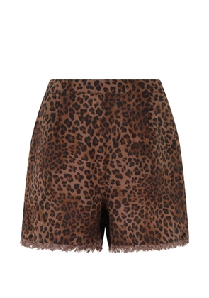 MC2 Saint Barth Amani leopard-print frayed shorts - Brown