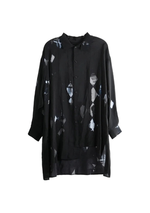 Y's diamond-print asymmetric shirt - Black