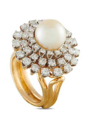 Mikimoto pearl and diamond ring - Gold