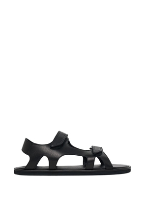 Auralee double-touch-strap leather sandals - Black