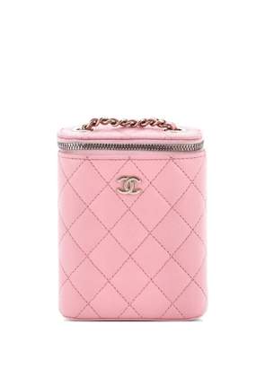 CHANEL Pre-Owned Vertical Classic Vanity Case with Chain Quilted Caviar Small shoulder bag - Pink