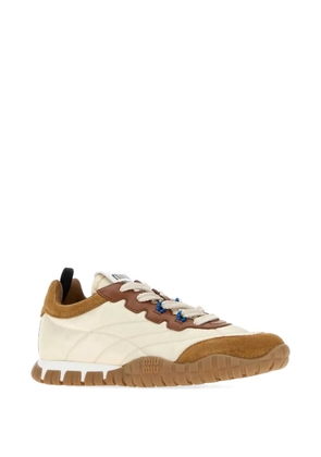 Miu Miu Tyre technical fabric and suede sneakers - Neutrals