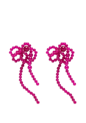 Completedworks beaded bow-detail earrings - Pink