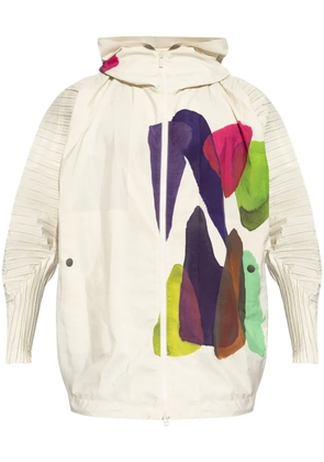 Homme Plissé Issey Miyake graphic print hooded jacket - Neutrals