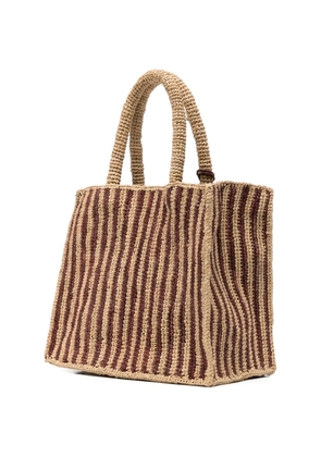 MC2 Saint Barth Colette striped raffia tote bag - Neutrals