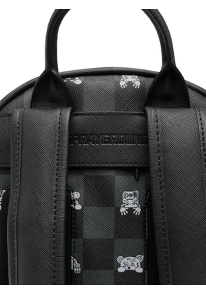 Sprayground shark-mouth checkered backpack - Grey