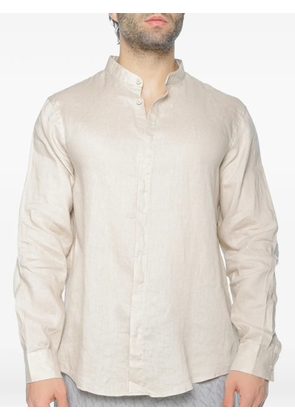Armani Exchange mandarin-collar long-sleeved shirt - Neutrals