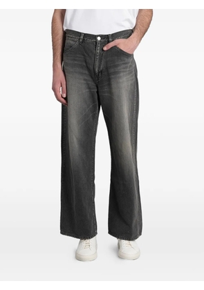 Attachment faded-effect panelled jeans - Grey