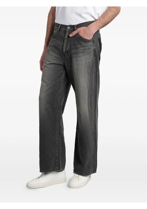 Attachment faded-effect panelled jeans - Grey