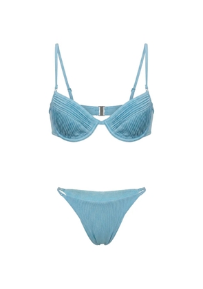 Selia Richwood Amy shirred pleated bikini - Blue