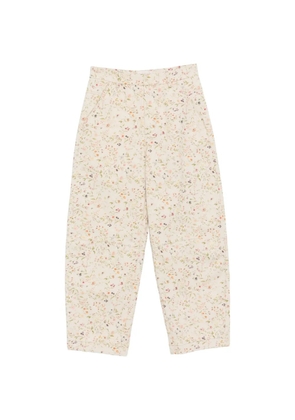 Tela floral-print belt-loop trousers - Neutrals