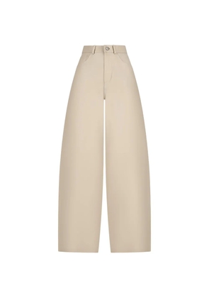 Destin wide-leg leather trousers - Neutrals