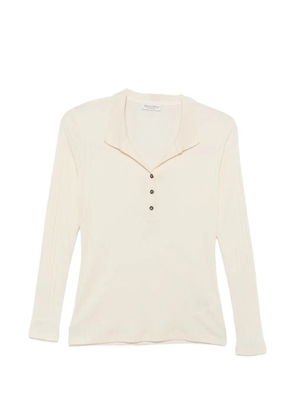Marc O'Polo ribbed-knit long-sleeve polo shirt - Neutrals