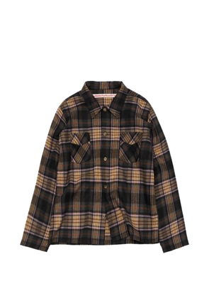 Stockholm Surfboard Club check-pattern logo-print shirt - Brown