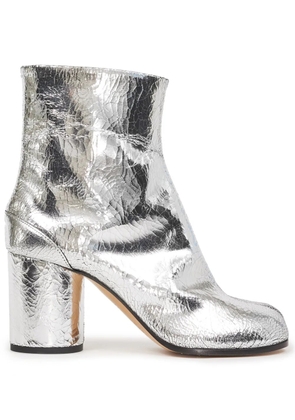 Maison Margiela Tabi 80mm mirror-effect ankle boots - Silver