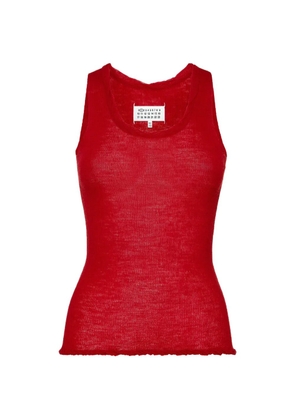 Maison Margiela twist-neck knitted vest top - Red