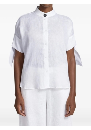 Armani Exchange bow-detail short-sleeve shirt - White