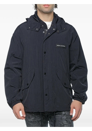 Armani Exchange logo-patch hooded jacket - Black