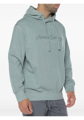 Armani Exchange logo-embroidered drawstring hoodie - Green