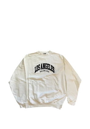Balenciaga logo-print long-sleeves sweater - White