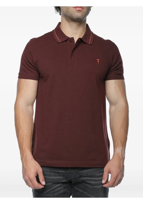 Trussardi logo-embroidered piqué polo shirt - Brown