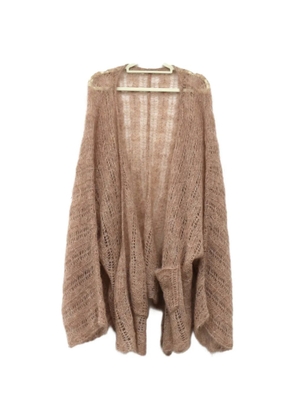 YANGKEHAN open-knit mohair-blend cardigan - Neutrals