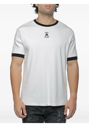 Armani Exchange logo-embroidered ringer T-shirt - White