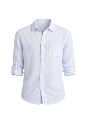 Vince Tate Stripe pocket-detail linen shirt - White